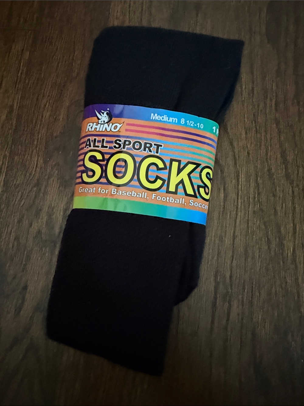 Rhino All-Sport boys Black Socks - Medium 8-10